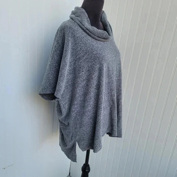 Time and Tru Soft Fleece Cowl Pullover Tunic Cozy Warm Top Heather Grey L XL - Picture 8 of 9
